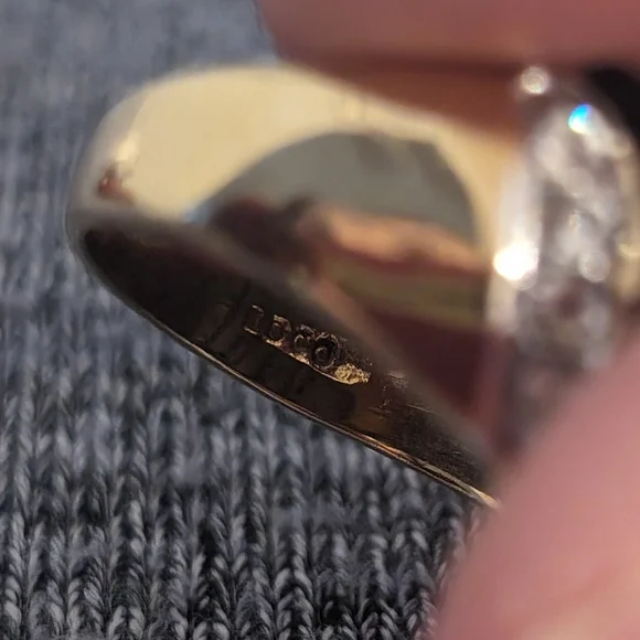 3 for $30 | Vintage EDCO Black Enamel and Rhinestone Dome Ring, Size 10 - Picture 4 of 6